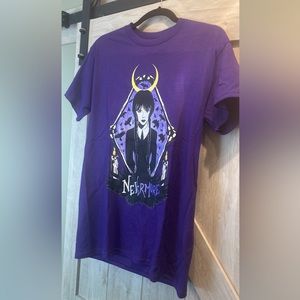 ***SOLD*** Wednesday Adams Purple Short Sleeve Shirt SM Fall Style